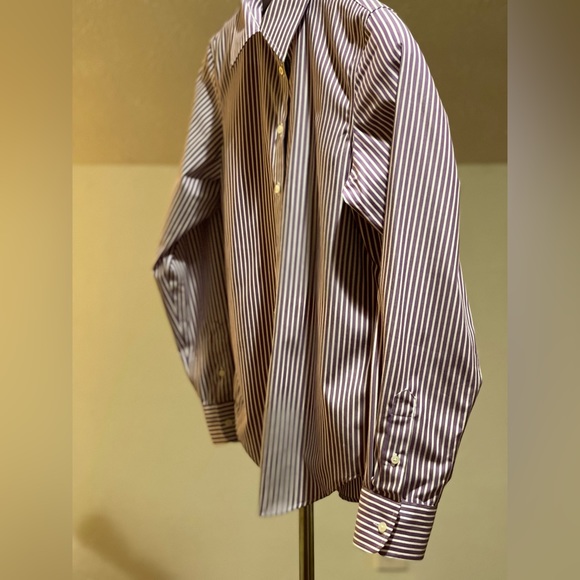 Lauren Ralph Lauren Purple/white striped Button Down shirt long sleeve Small - Picture 4 of 8
